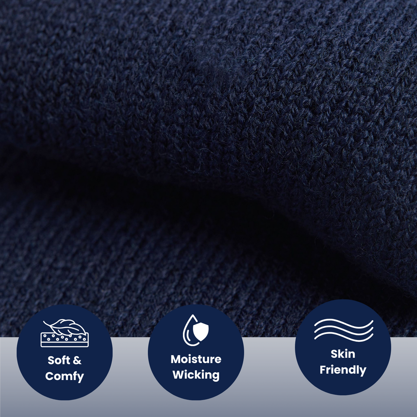 Navy Blue Athletic Ankle Socks - Unisex Trainer Socks (Pack of 6)