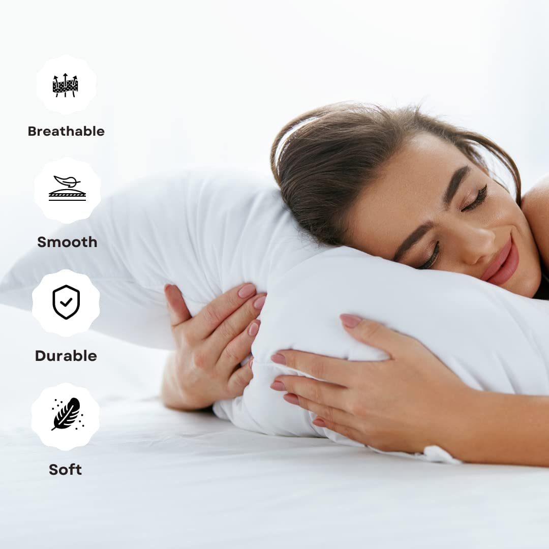 White Pillow Cases Pack of 2 - Premium Quality 100% Egyptian Cotton Pillowcase (50cm x 75cm)