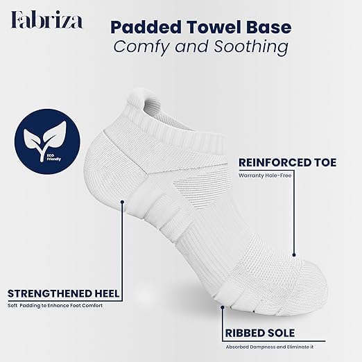 White Mesh Trainer Socks - Cushioned Running Ankle Socks (Pack of 6)