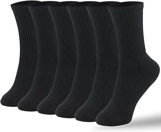 White Long Crew Socks for Men & Women - (Pack of 6)
