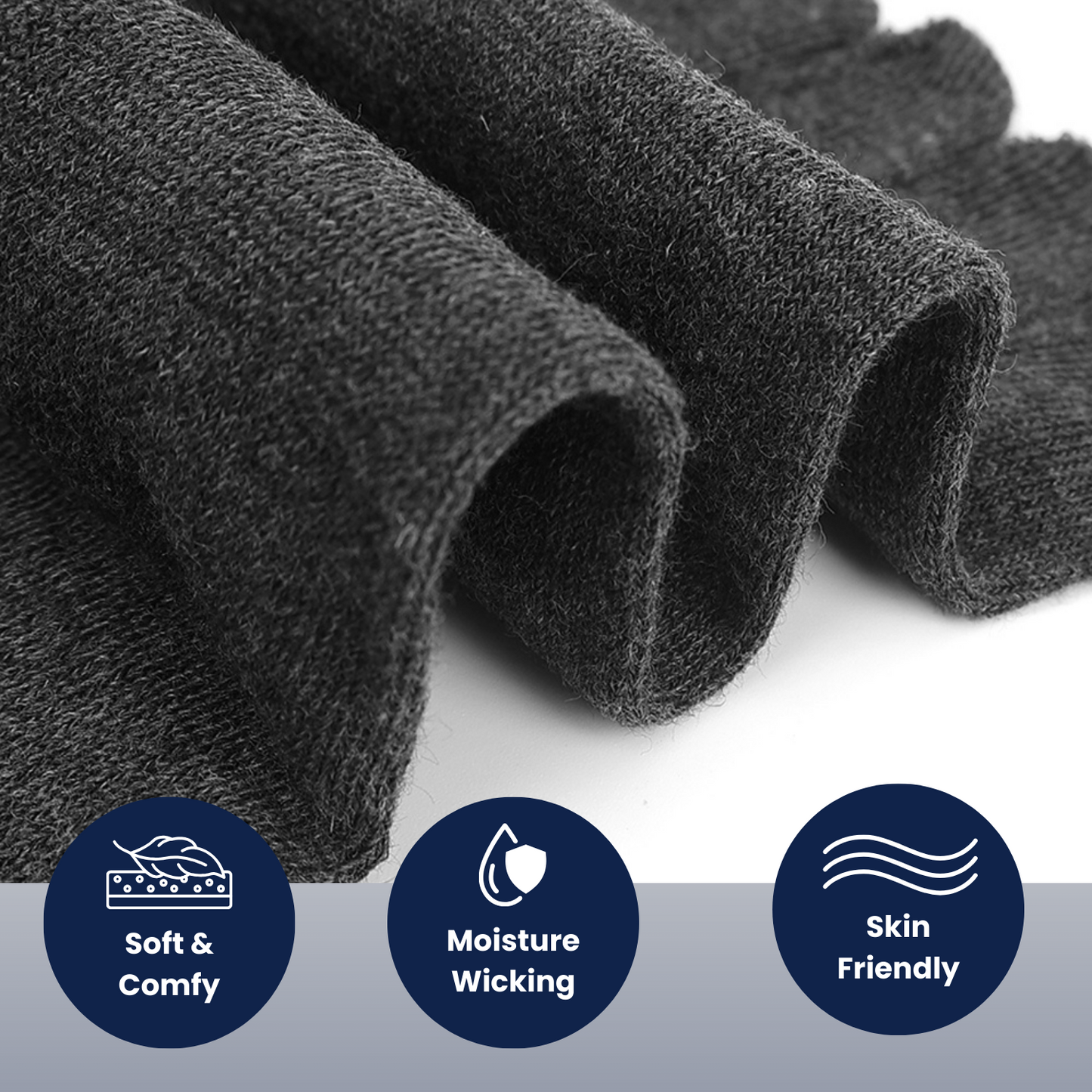 Black Athletic Ankle Socks - Unisex Trainer Socks (Pack of 6)