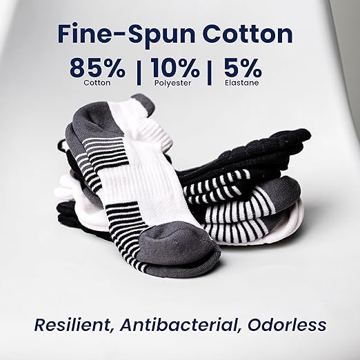 White Mesh Trainer Socks - Cushioned Running Ankle Socks (Pack of 6)
