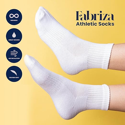 White Long Crew Socks for Men & Women - (Pack of 6)