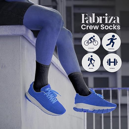 Black Quarter Crew Socks for Men & Women (Pack of 6)