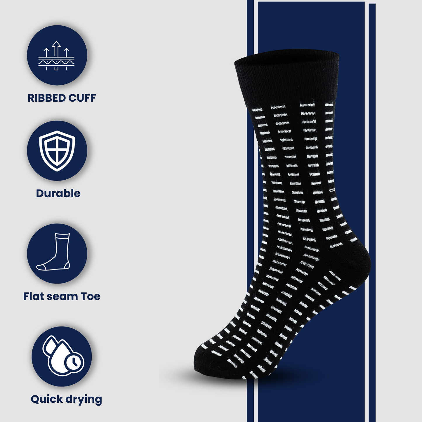 Men's Heel & Toe Multi Colored Cotton Socks - Pack of 6