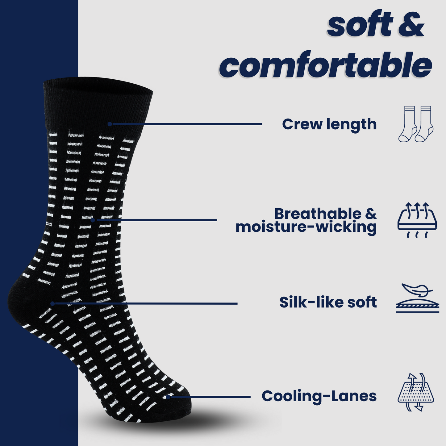 Men's Heel & Toe Multi Colored Cotton Socks - Pack of 6