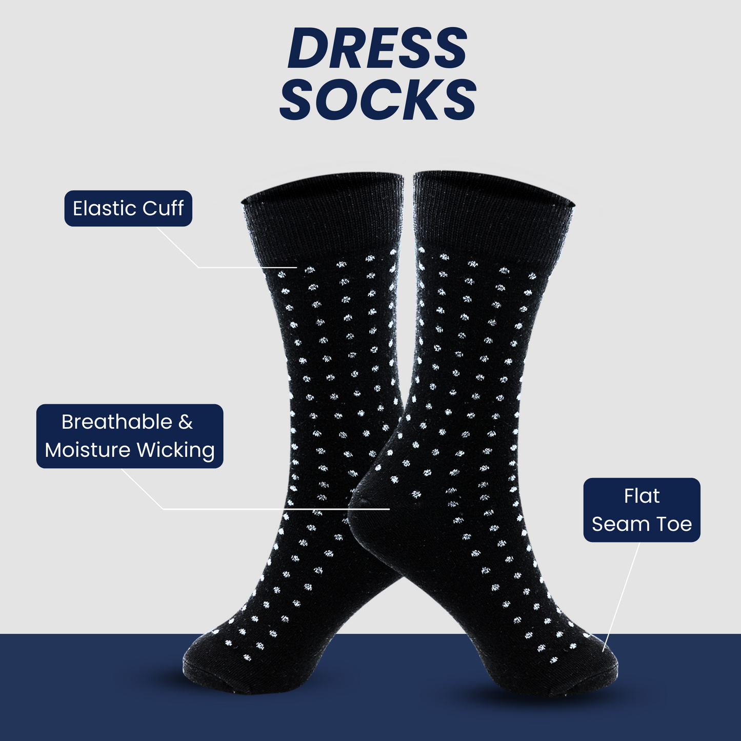 Men's Heel & Toe Multi Colored Cotton Socks - Pack of 6