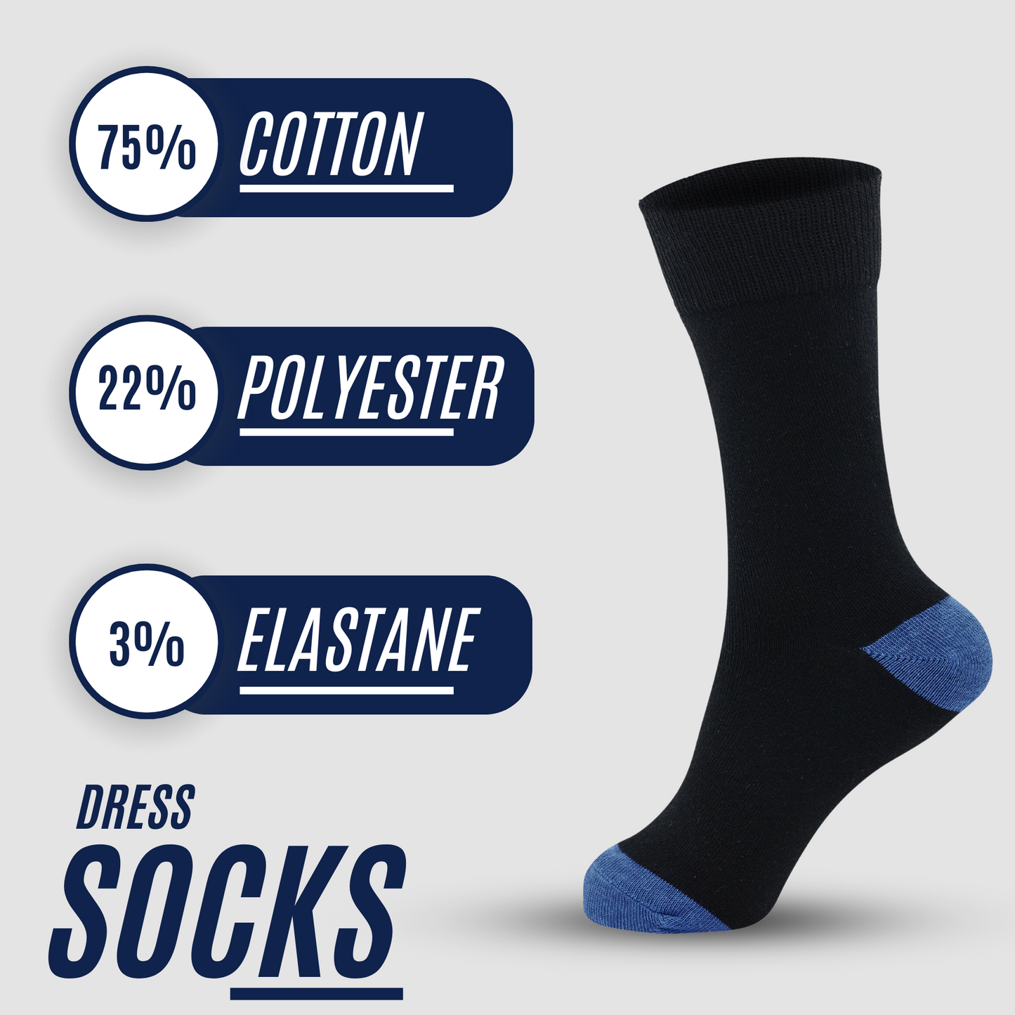 Men's Heel & Toe Multi Colored Cotton Socks - Pack of 6