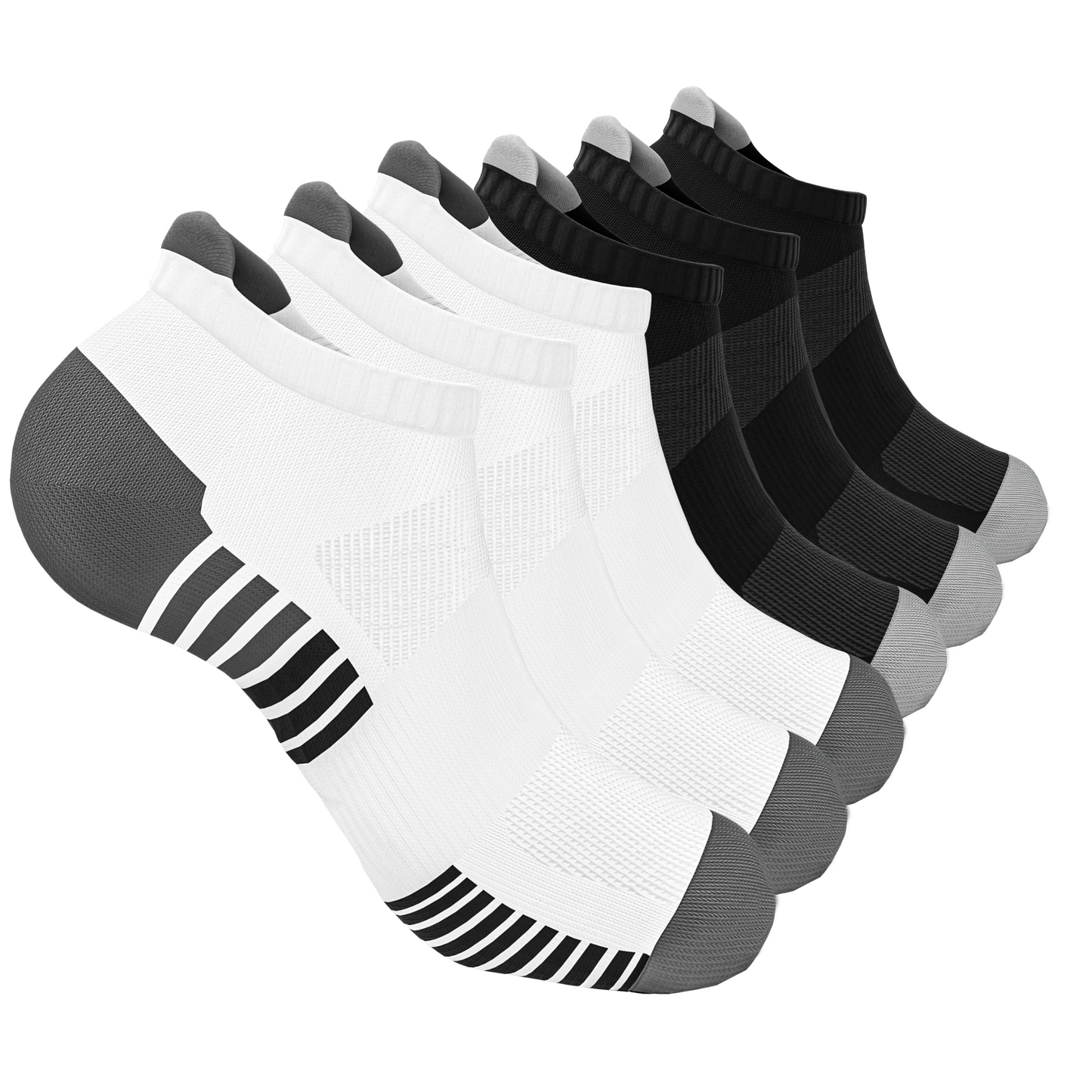 White Mesh Trainer Socks - Cushioned Running Ankle Socks (Pack of 6)