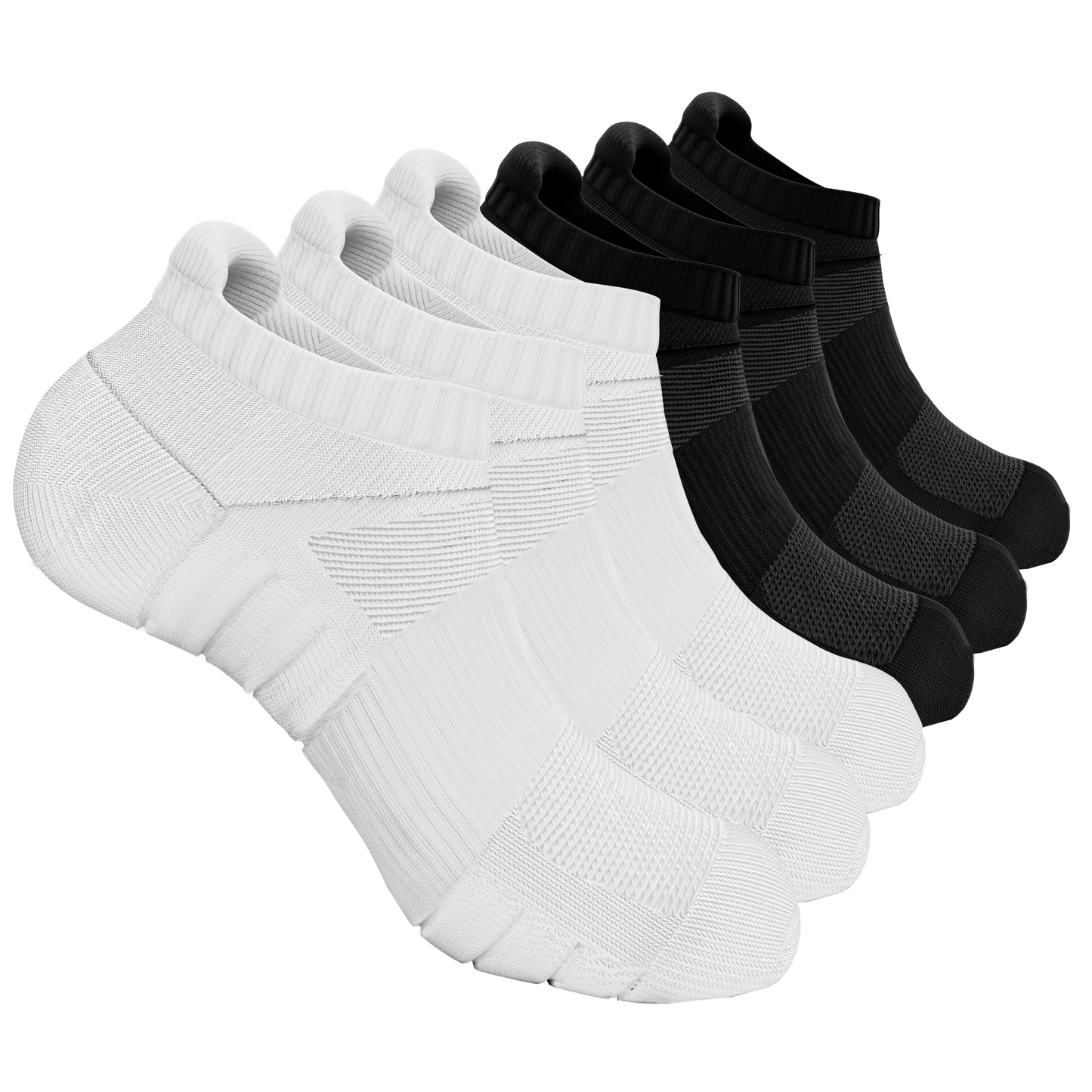 White Mesh Trainer Socks - Cushioned Running Ankle Socks (Pack of 6)