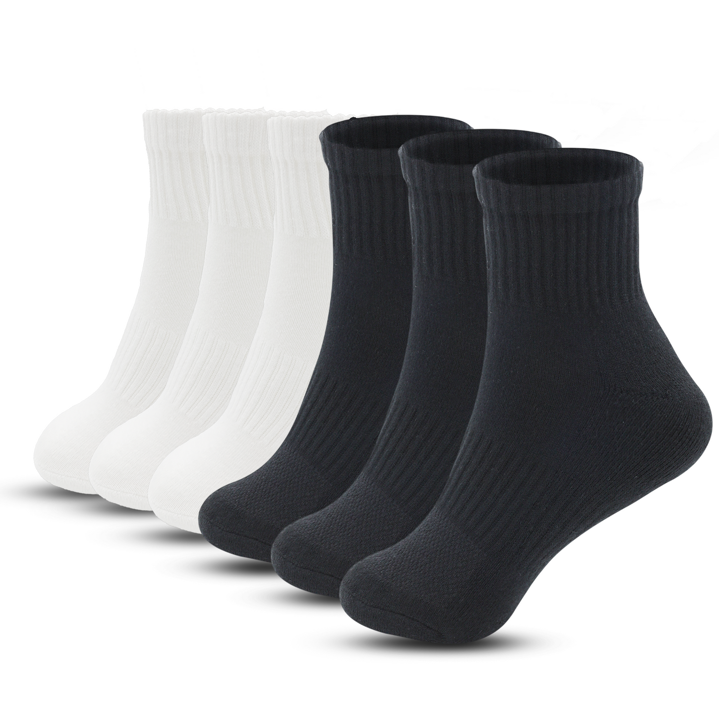 Quarter Crew Socks for Men & Women - (Pack of 6)