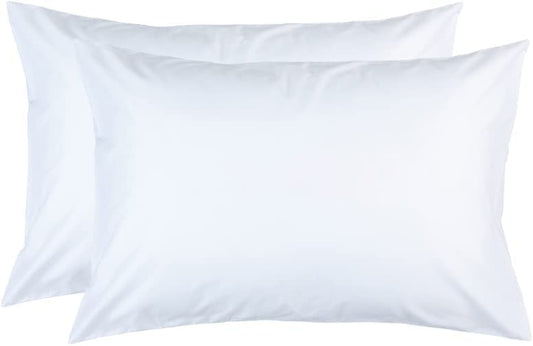 White Pillow Cases Pack of 2 - Premium Quality 100% Egyptian Cotton Pillowcase (50cm x 75cm)