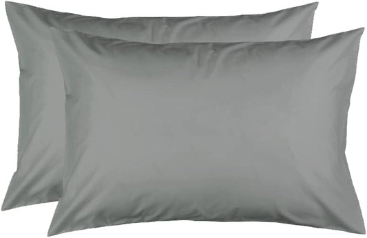 Gray Pillow Cases Pack of 2 - Premium Quality 100% Egyptian Cotton Pillowcase (50cm x 75cm)